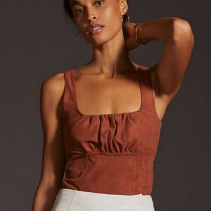 Pilcro byAnthropologie Vegan suede corset tank